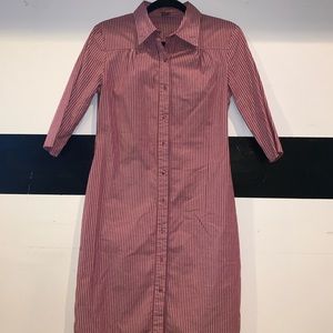 Red and white striped dress